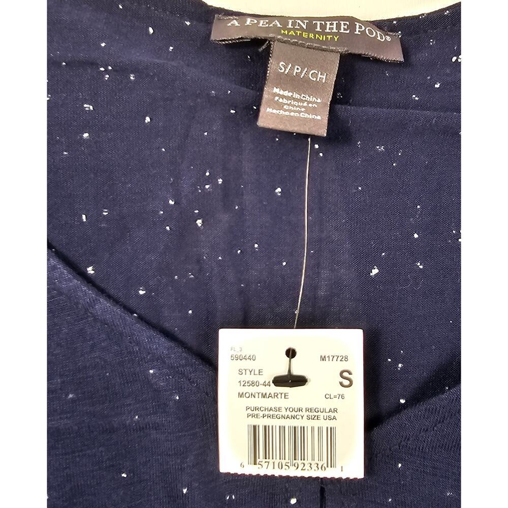 NWT a pea in the pod navy blue speckled nursing maternity pumping tank Sz S NEW - Picture 4 of 7